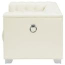  Coaster Furniture Chaviano 505393 Upholstered Track Arm Accent Chair - Pearl White IMAGE 4