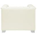  Coaster Furniture Chaviano 505393 Upholstered Track Arm Accent Chair - Pearl White IMAGE 5
