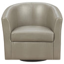  Coaster Furniture Turner 902726 Upholstered Barrel Back Swivel Chair - Champagne IMAGE 2