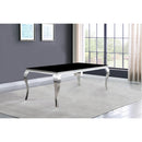  Coaster Furniture Carone 105071 Rectangular 61-inch Glass Top Dining Table - Black IMAGE 1