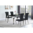  Coaster Furniture Carone 105071 Rectangular 61-inch Glass Top Dining Table - Black IMAGE 5