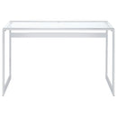  Coaster Furniture Hartford 800746 47-inch Glass Top Writing Desk - Chrome IMAGE 2