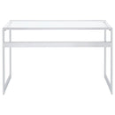  Coaster Furniture Hartford 800746 47-inch Glass Top Writing Desk - Chrome IMAGE 6