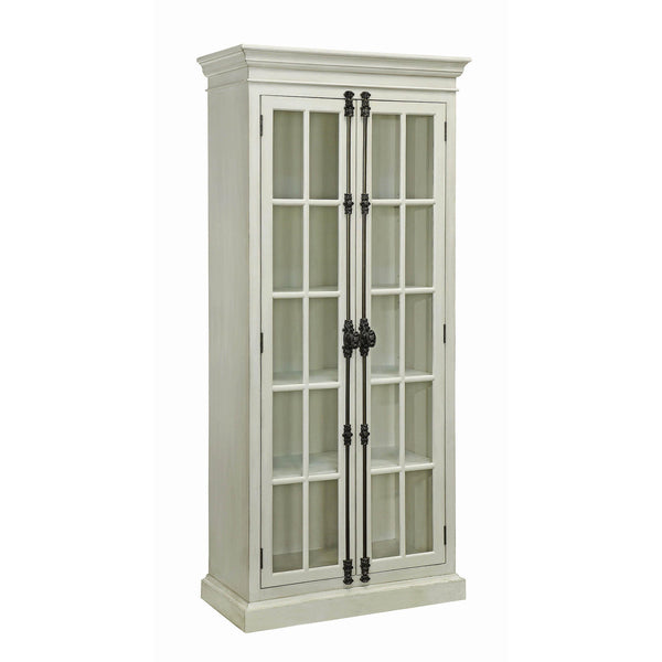  Coaster Furniture Toni 910187 2-door Wood Tall Storage Cabinet - Distressed White IMAGE 1