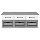  Coaster Furniture Alma 501196 3-Drawer Storage Bench - White and Weathered Grey IMAGE 3