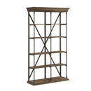  Coast2Coast Derby 61625 Rustic Industrial Bookshelf/Etagere for Livingroom/Office/Entryway, 4 Shelves - Natural Brown IMAGE 1