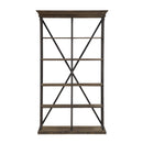  Coast2Coast Derby 61625 Rustic Industrial Bookshelf/Etagere for Livingroom/Office/Entryway, 4 Shelves - Natural Brown IMAGE 2