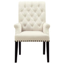  Coaster Furniture Alana 190163 Fabric Upholstered Dining Arm Chair - Beige IMAGE 2