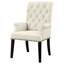  Coaster Furniture Alana 190163 Fabric Upholstered Dining Arm Chair - Beige IMAGE 3