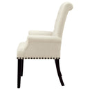 Coaster Furniture Alana 190163 Fabric Upholstered Dining Arm Chair - Beige IMAGE 4