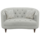  Coaster Furniture Avonlea 505642 Upholstered Sloped Arm Loveseat - Grey Fabric IMAGE 2
