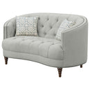  Coaster Furniture Avonlea 505642 Upholstered Sloped Arm Loveseat - Grey Fabric IMAGE 3
