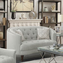  Coaster Furniture Avonlea 505642 Upholstered Sloped Arm Loveseat - Grey Fabric IMAGE 9