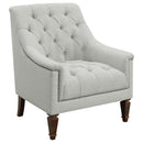  Coaster Furniture Avonlea 505643 Fabric Upholstered Sloped Arm Chair - Grey Fabric IMAGE 1