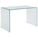  Coaster Furniture Ripley 801581 47-inch Tempered Bent Glass Writing Desk - Clear IMAGE 1