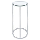  Coaster Furniture Kyle 902927 Oval Glass Top C-Shaped Sofa Side Table - Chrome IMAGE 5