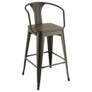  Coaster Furniture Cavalier 100737 Metal Bar Chair - Dark Elm and Matte Black (Set of 2) IMAGE 1