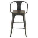  Coaster Furniture Cavalier 100737 Metal Bar Chair - Dark Elm and Matte Black (Set of 2) IMAGE 2