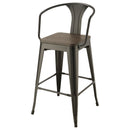  Coaster Furniture Cavalier 100737 Metal Bar Chair - Dark Elm and Matte Black (Set of 2) IMAGE 3