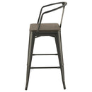  Coaster Furniture Cavalier 100737 Metal Bar Chair - Dark Elm and Matte Black (Set of 2) IMAGE 4