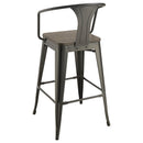  Coaster Furniture Cavalier 100737 Metal Bar Chair - Dark Elm and Matte Black (Set of 2) IMAGE 5