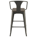  Coaster Furniture Cavalier 100737 Metal Bar Chair - Dark Elm and Matte Black (Set of 2) IMAGE 6