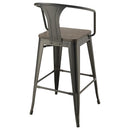  Coaster Furniture Cavalier 100737 Metal Bar Chair - Dark Elm and Matte Black (Set of 2) IMAGE 7