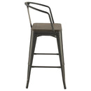 Coaster Furniture Cavalier 100737 Metal Bar Chair - Dark Elm and Matte Black (Set of 2) IMAGE 8