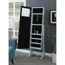  Coaster Furniture Elle 902779 Cheval Mirror with Jewelry Storage - Silver IMAGE 2