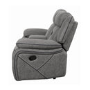  Coaster Furniture Higgins 602262 Upholstered Motion Reclining Loveseat - Grey IMAGE 3