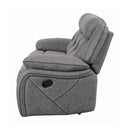  Coaster Furniture Higgins 602261 Upholstered Motion Reclining Sofa - Grey IMAGE 3