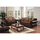  Furniture of America Franklin Stationary Fabric and Leather Look Loveseat SM6107N-LV IMAGE 3