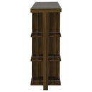  Coaster Furniture Evelio 100439 6-shelf Glass Top Home Bar Wine Cabinet - Walnut IMAGE 4