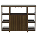  Coaster Furniture Evelio 100439 6-shelf Glass Top Home Bar Wine Cabinet - Walnut IMAGE 6