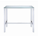  Coaster Furniture Tolbert 104873 Rectangular 47-inch Glass Top Pub Bar Table - Chrome IMAGE 2