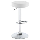  Coaster Furniture Ramses 102550 Adjustable Backless Bar Stool - Chrome and White IMAGE 1