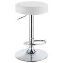  Coaster Furniture Ramses 102550 Adjustable Backless Bar Stool - Chrome and White IMAGE 2