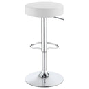  Coaster Furniture Ramses 102550 Adjustable Backless Bar Stool - Chrome and White IMAGE 3