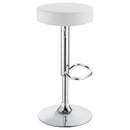  Coaster Furniture Ramses 102550 Adjustable Backless Bar Stool - Chrome and White IMAGE 4