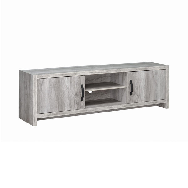  Coaster Furniture Burke 701025 2-door Engineered Wood 71" TV Stand - Grey Driftwood IMAGE 1