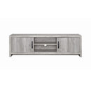  Coaster Furniture Burke 701025 2-door Engineered Wood 71" TV Stand - Grey Driftwood IMAGE 2