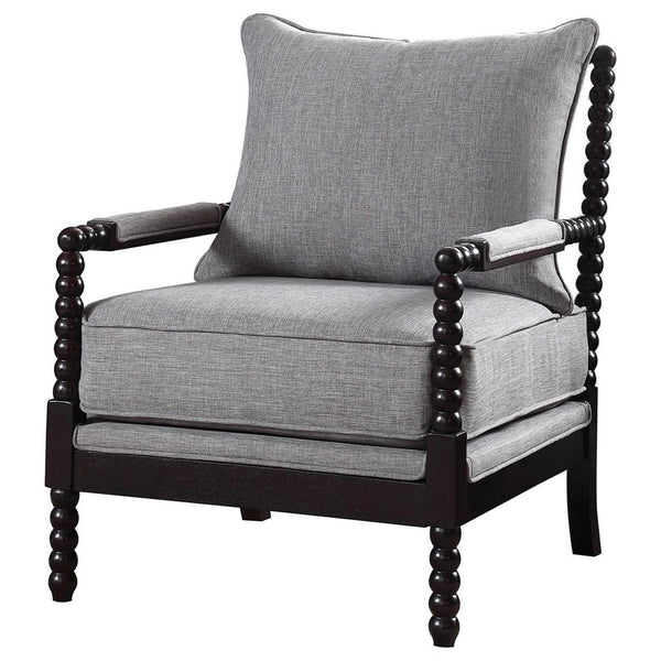  Coaster Furniture Blanchett 903824 Upholstered Bobbin Accent Chair - Grey and Black IMAGE 1