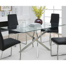  Coaster Furniture Carmelo 107931 Rectangular 66-inch Glass Top Dining Table - Chrome IMAGE 2