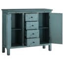  Coaster Furniture Rue 950736 4-Drawer Wood Trellis Accent Storage Cabinet - Blue IMAGE 3
