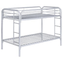  Coaster Furniture Morgan 2256V Metal Twin Over Twin Bunk Bed - Silver IMAGE 1