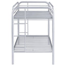  Coaster Furniture Morgan 2256V Metal Twin Over Twin Bunk Bed - Silver IMAGE 4