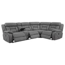 Coaster Furniture Higgins 600370 Upholstered Power Reclining Sectional Sofa - Grey IMAGE 2