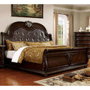  Color_Brown Cherry Size_King -- Furniture of America Fromberg King Upholstered Sleigh Bed IMAGE 1