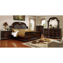  Color_Brown Cherry Size_King -- Furniture of America Fromberg King Upholstered Sleigh Bed IMAGE 4