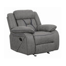  Coaster Furniture Higgins 602263 Upholstered Glider Recliner Chair - Grey IMAGE 3